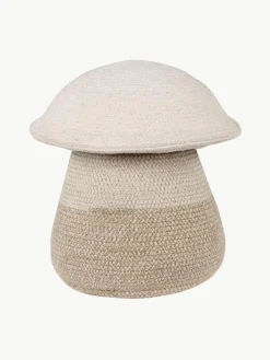 Handgemaakte opbergmand Mushroom met deksel, H 38 cm