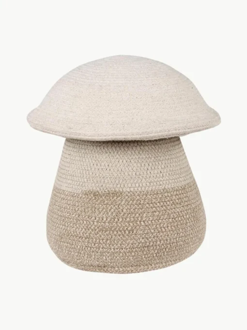 Handgemaakte opbergmand Mushroom met deksel, H 38 cm