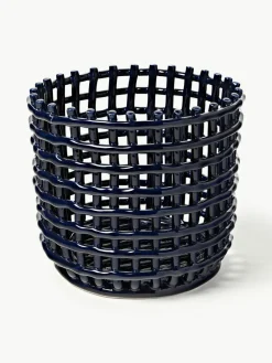 Handgemaakte opbergmand Nalan van keramiek, H 21 cm