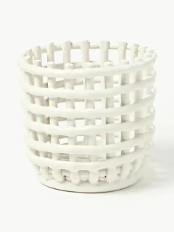 Handgemaakte opbergmand Nalan van keramiek, H 15 cm