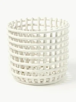 Handgemaakte opbergmand Nalan van keramiek, H 21 cm