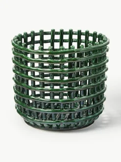 Handgemaakte opbergmand Nalan van keramiek, H 21 cm