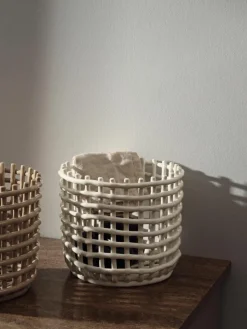 Handgemaakte opbergmand Nalan van keramiek, H 32 cm