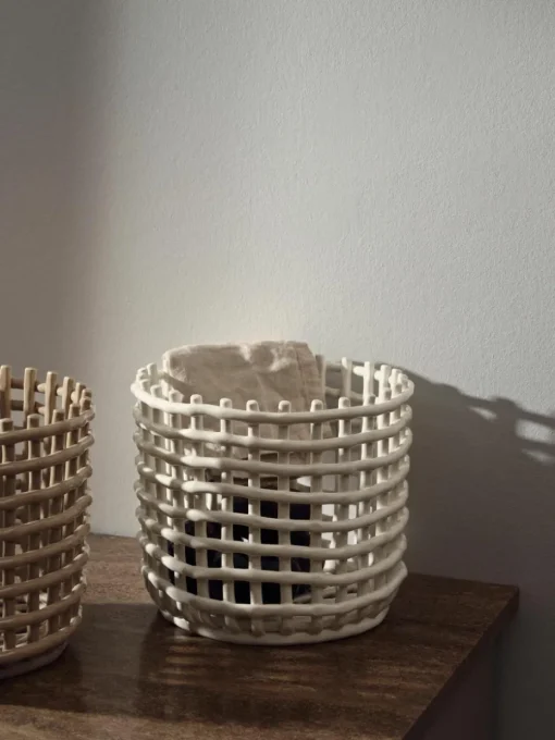 Handgemaakte opbergmand Nalan van keramiek, H 32 cm