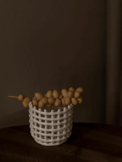 Handgemaakte opbergmand Nalan van keramiek, H 15 cm