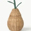 Handgemaakte opbergmand Pear van rotan