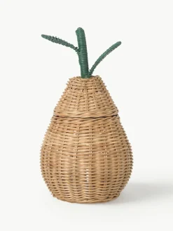 Handgemaakte opbergmand Pear van rotan