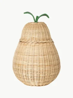 Handgemaakte opbergmand Pear van rotan
