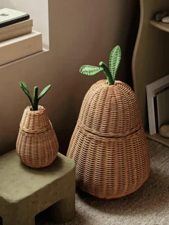 Handgemaakte opbergmand Pear van rotan