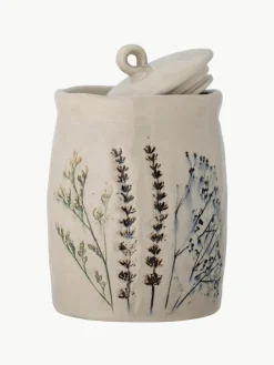 Handgemaakte opbergpot Bea met grasmotief