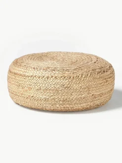 Handgemaakte poef Bono van jute