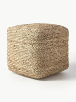 Handgemaakte poef Bono van jute