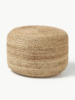 Handgemaakte poef Bono van jute