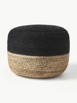 Handgemaakte poef Bono van jute