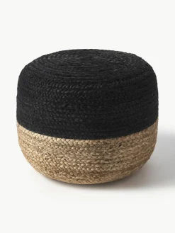 Handgemaakte poef Bono van jute