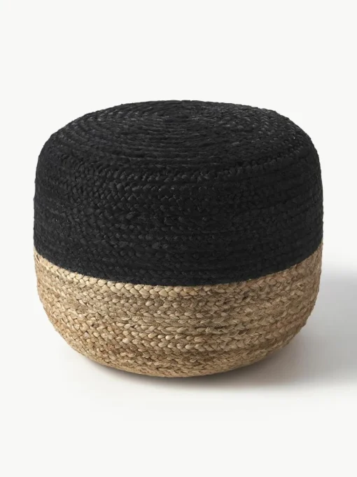 Handgemaakte poef Bono van jute
