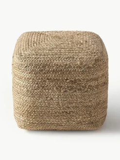 Handgemaakte poef Bono van jute