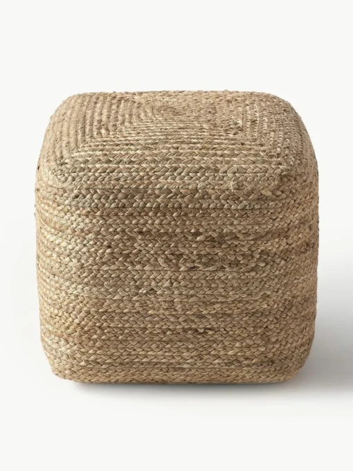 Handgemaakte poef Bono van jute