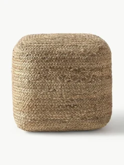 Handgemaakte poef Bono van jute