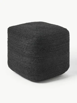Handgemaakte poef Bono van jute