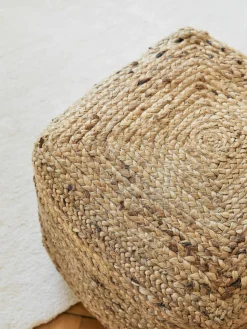 Handgemaakte poef Bono van jute