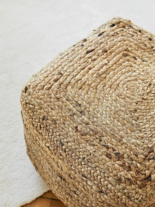 Handgemaakte poef Bono van jute
