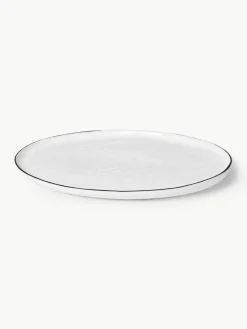 Handgemaakte porseleinen serveerplateau Salt, L 30 x B 20 cm