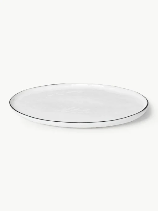 Handgemaakte porseleinen serveerplateau Salt, L 30 x B 20 cm