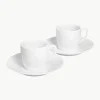 Handgemaakte porseleinen espressokopjes Cosmopolitan met schoteltjes, 2 stuks