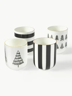 Handgemaakte porseleinen koffiemokken Lumi, set van 4