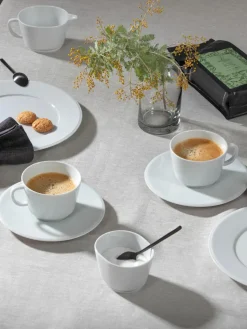 Handgemaakte porseleinen espressokopjes Vitruv met schoteltjes, 2 stuks