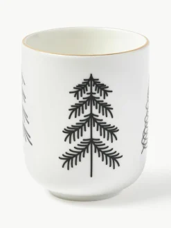 Handgemaakte porseleinen koffiemokken Lumi, set van 4