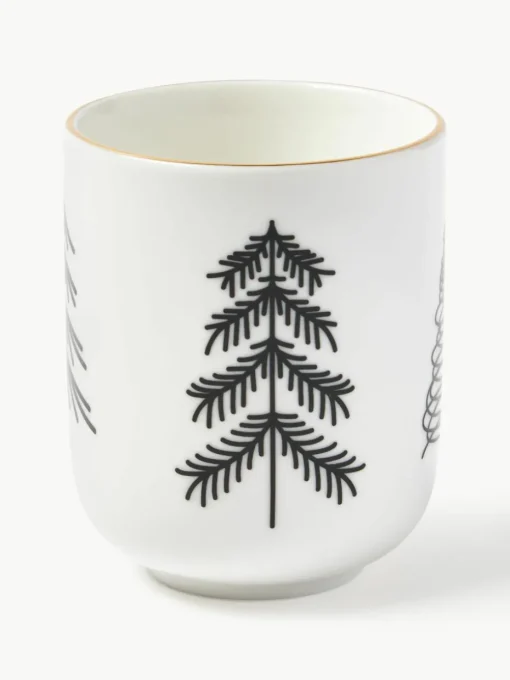 Handgemaakte porseleinen koffiemokken Lumi, set van 4