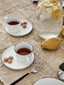 Handgemaakte porseleinen espressokopje Salt met schoteltje