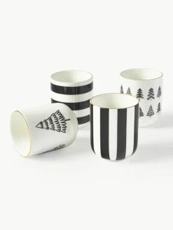 Handgemaakte porseleinen koffiemokken Lumi, set van 4