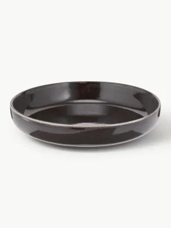 Handgemaakte schalen Nordic Coal, Ø 22 cm, 4 stuks