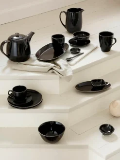 Handgemaakte schalen Nordic Coal, 4 stuks