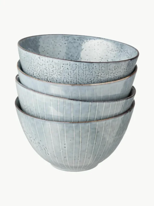 Handgemaakte schalen Nordic Sea, 4 stuks