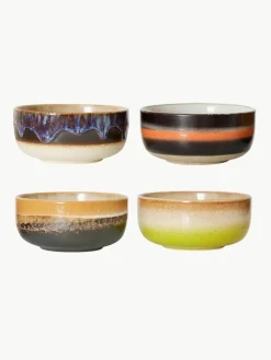 Handgemaakte schalen 70's van keramiek, 4-delig