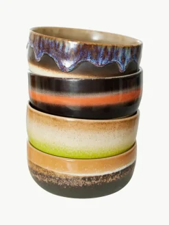 Handgemaakte schalen 70's van keramiek, 4-delig