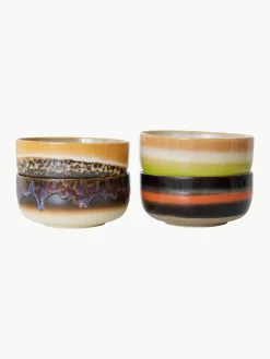 Handgemaakte schalen 70's van keramiek, 4-delig