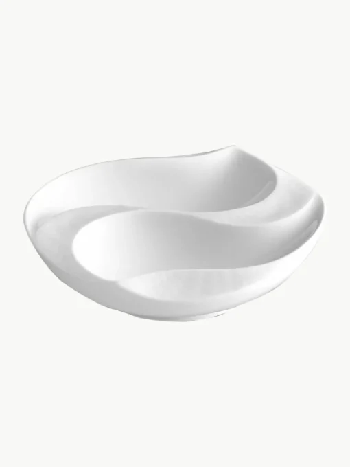 Handgemaakte serveerschaal Wellenspiel Relief van porselein