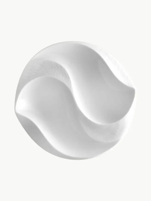 Handgemaakte serveerschaal Wellenspiel Relief van porselein
