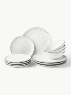 Handgemaakte serviesset Nordic Sand, 4 personen (12-delig)