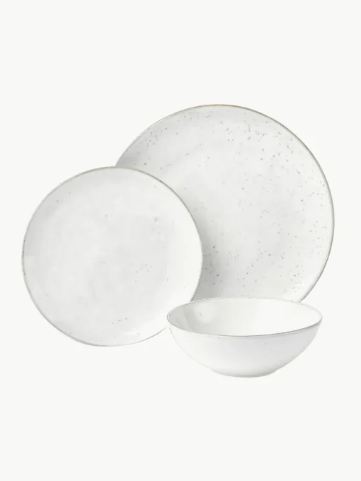 Handgemaakte serviesset Nordic Sand, 4 personen (12-delig)
