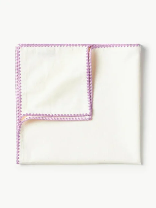 Handgemaakte stoffen servetten Zigzag, set van 4