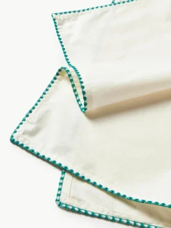 Handgemaakte stoffen servetten Zigzag, set van 4