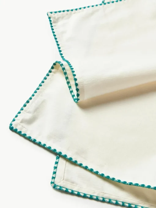 Handgemaakte stoffen servetten Zigzag, set van 4