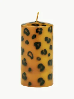 Handgemaakte stompkaars Leopard, H 10 cm