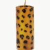 Handgemaakte stompkaars Leopard, H 15 cm